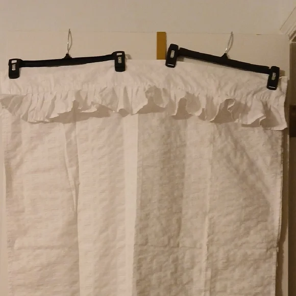 White Ruffled Curtain Panel - Picture 2 of 5